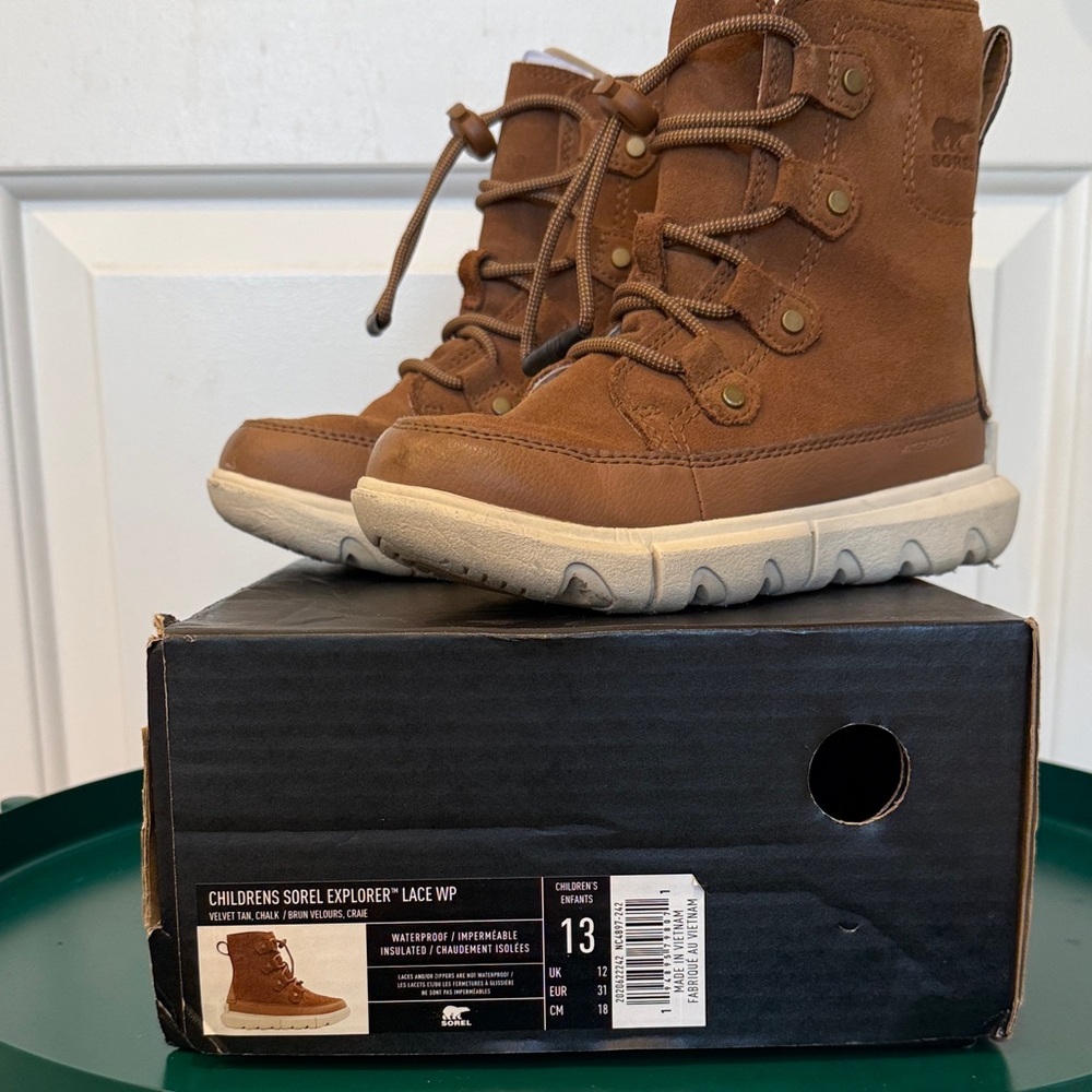 Sorel Waterproof Tan Lace-Up Kids' Boots